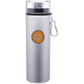 28 Oz. Silver/Black H2go Trek Aluminum Water Bottle